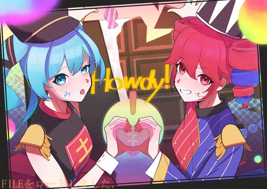 hatsune miku and kasane teto (vocaloid and 2 more) drawn by nakam1ya