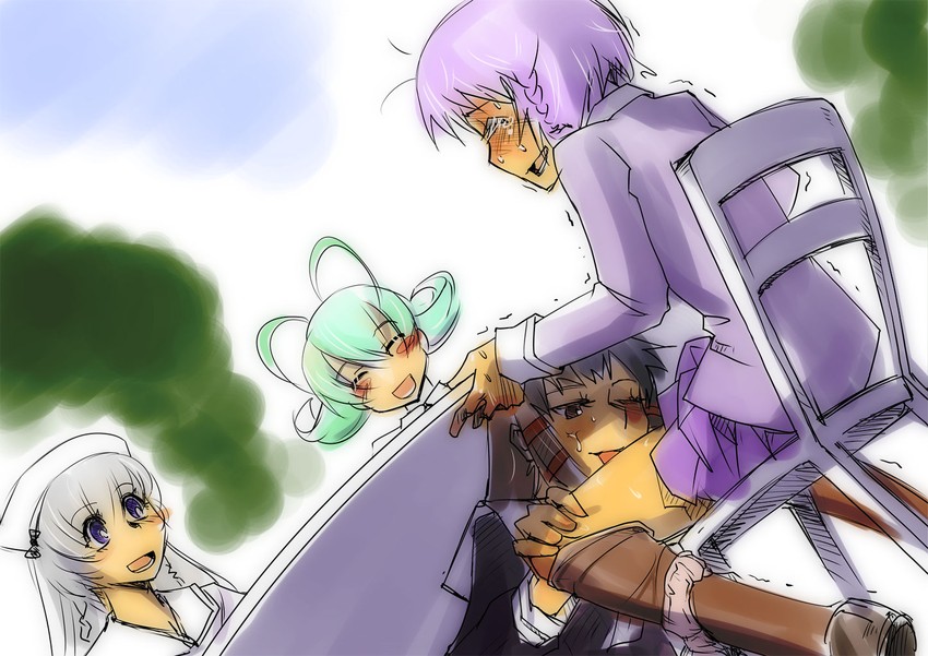 jakuri, shurelia, frelia, and tilia (ar tonelico and 3 more) drawn by kamotama