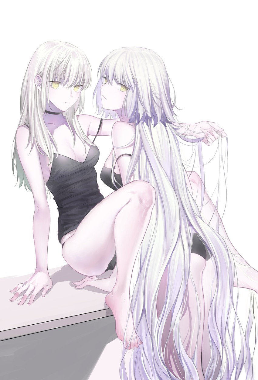 artoria pendragon, jeanne d'arc alter, and saber alter (fate and 1 more) drawn by nipi27