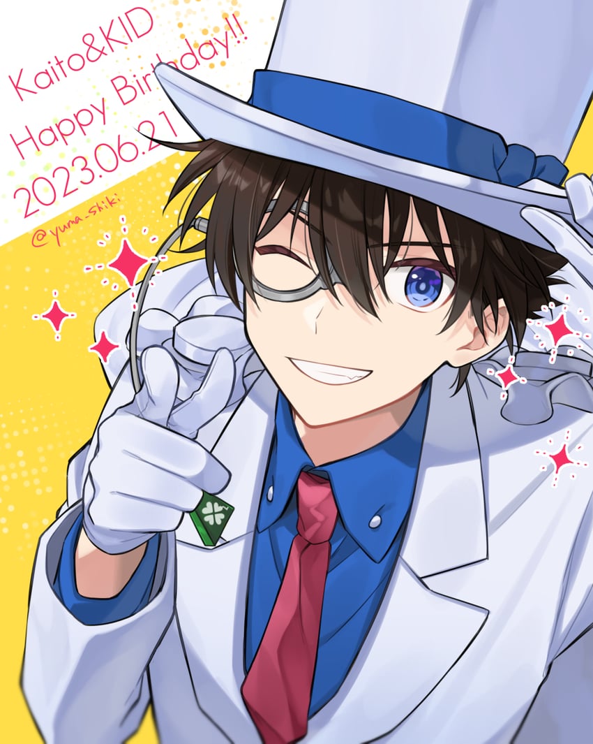 kaitou kid (meitantei conan and 1 more) drawn by yumashiki