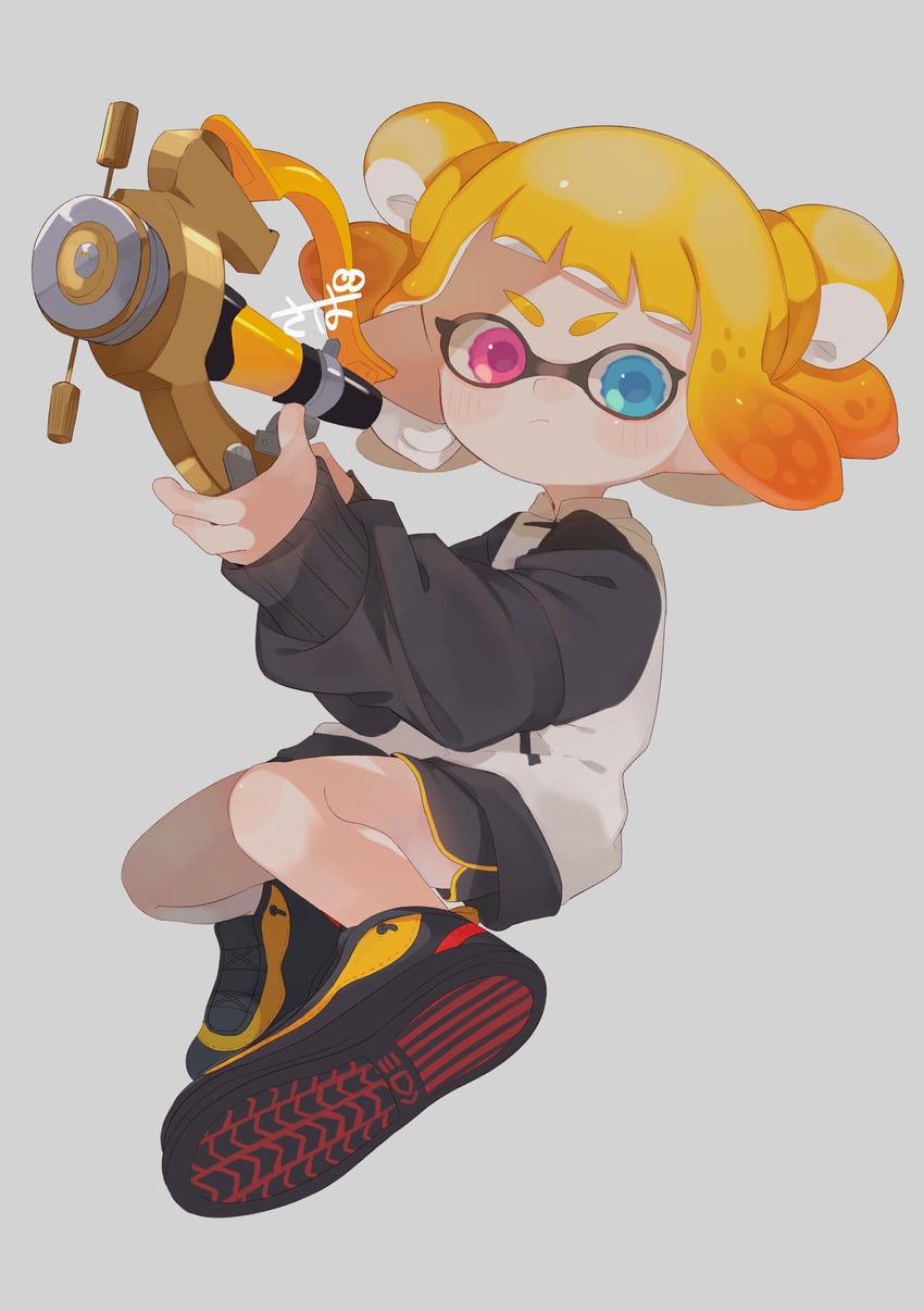 inkling player character and inkling girl (splatoon) drawn by sabata_saba