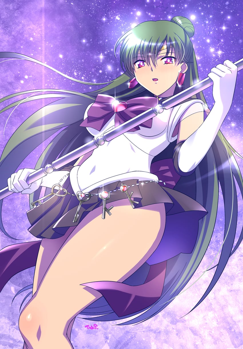 meiou setsuna, sailor pluto, and super sailor pluto (bishoujo senshi sailor moon) drawn by himehachi_(hime8manga)