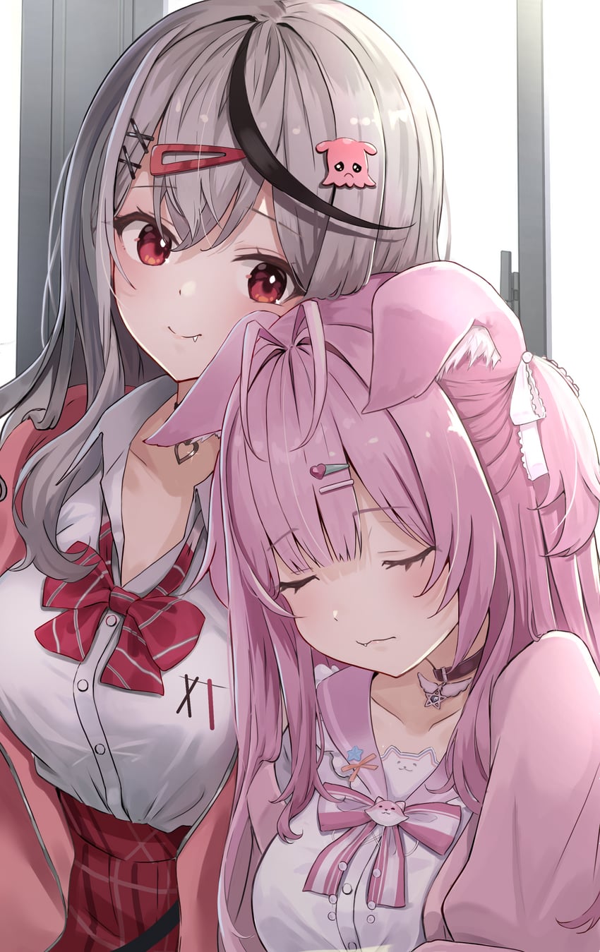 sakamata chloe and hakui koyori (hololive) drawn by tonton_utaro