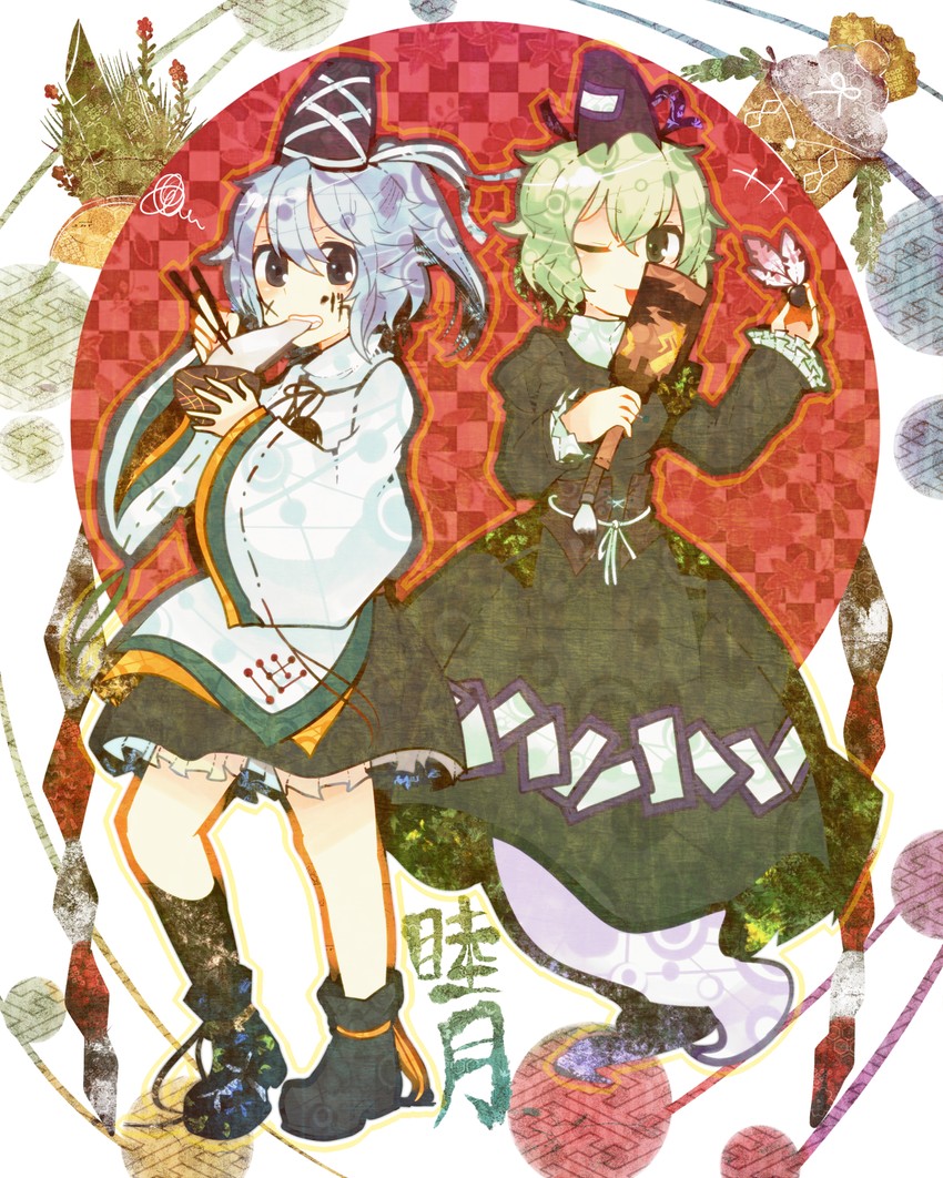 mononobe no futo and soga no tojiko (touhou) drawn by itomugi-kun