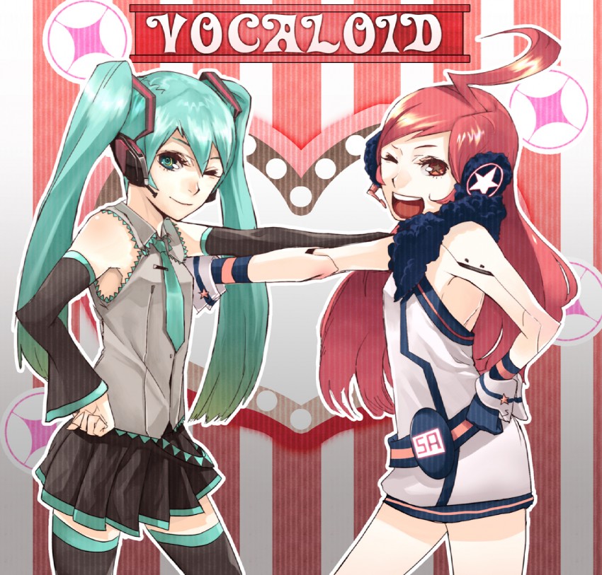 hatsune miku and sf-a2 miki (vocaloid) drawn by laio