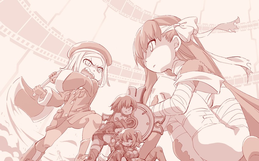mash kyrielight, fujimaru ritsuka, paul bunyan, and kingprotea (fate and 1 more) drawn by nino_(ninouchi_irazu)