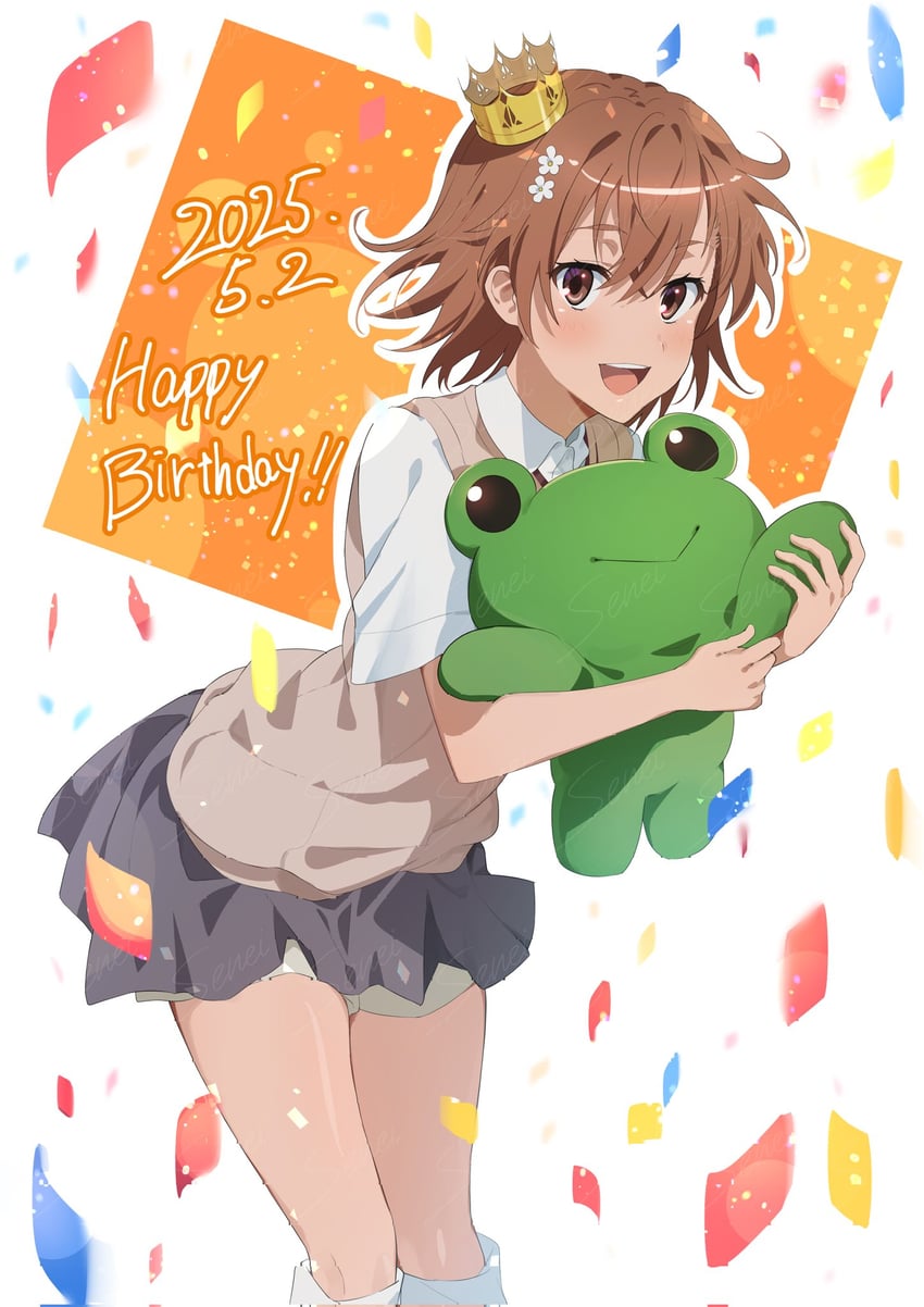 misaka mikoto and gekota (toaru majutsu no index and 1 more) drawn by ci31205