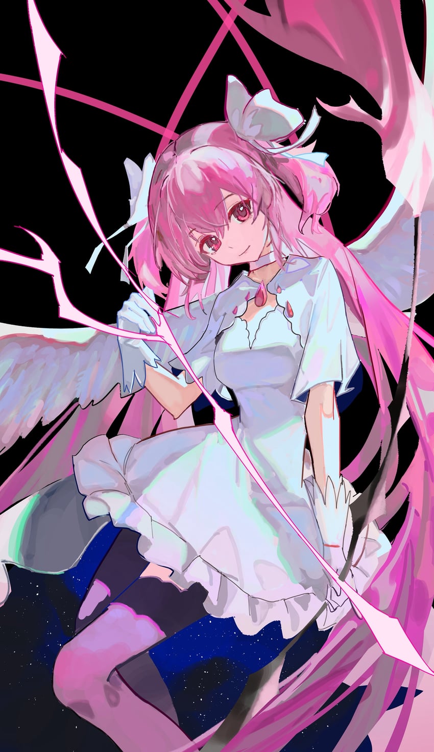 kaname madoka and ultimate madoka (mahou shoujo madoka magica and 1 more) drawn by iinagi_(kashiwa_keira)