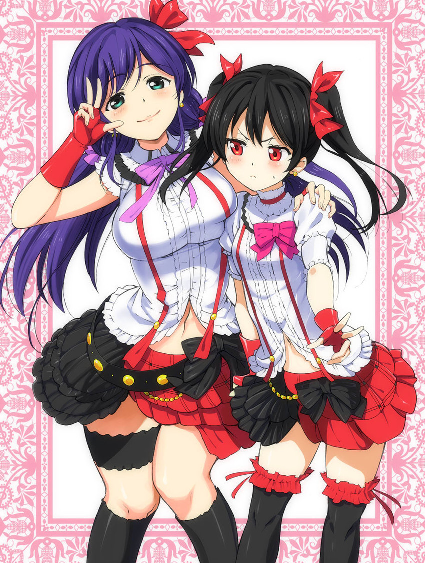 tojo nozomi and yazawa nico (love live! and 1 more) drawn by metallican