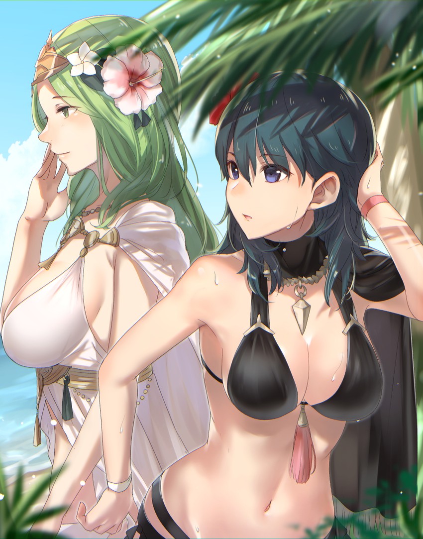 female byleth and rhea (fire emblem and 2 more) drawn by haru_(nakajou-28)