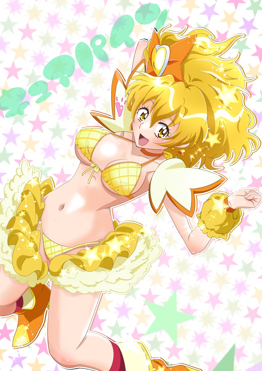 yamabuki inori and cure pine (precure and 1 more) drawn by pururun_z