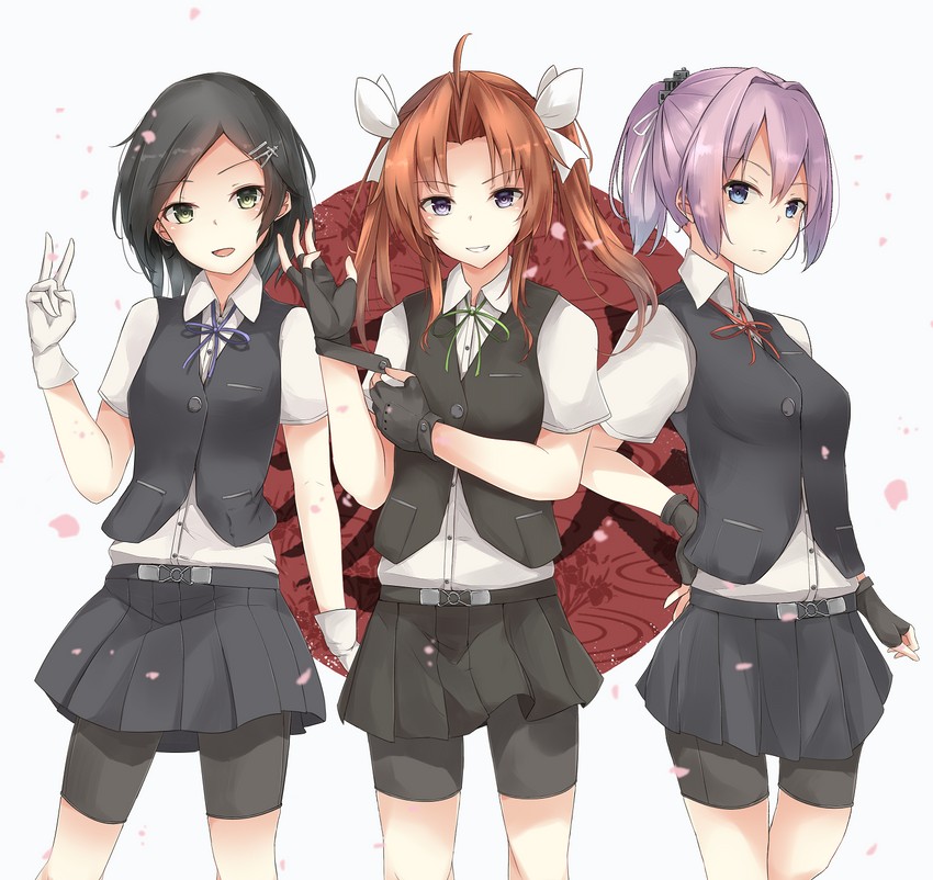 shiranui, kagerou, kuroshio, kagerou kai ni, shiranui kai ni, and 1 more (kantai collection) drawn by jenson_tw