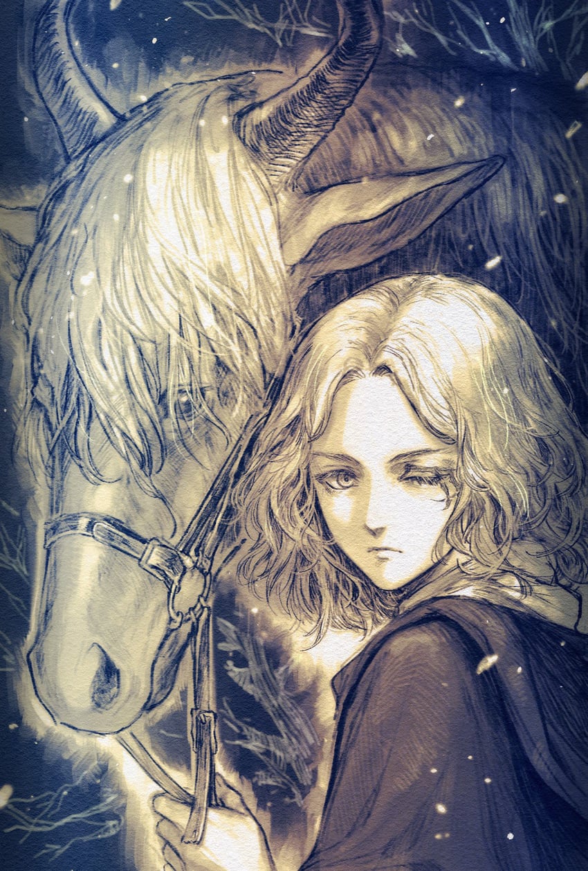 melina and torrent (elden ring) drawn by neji_vuldarak
