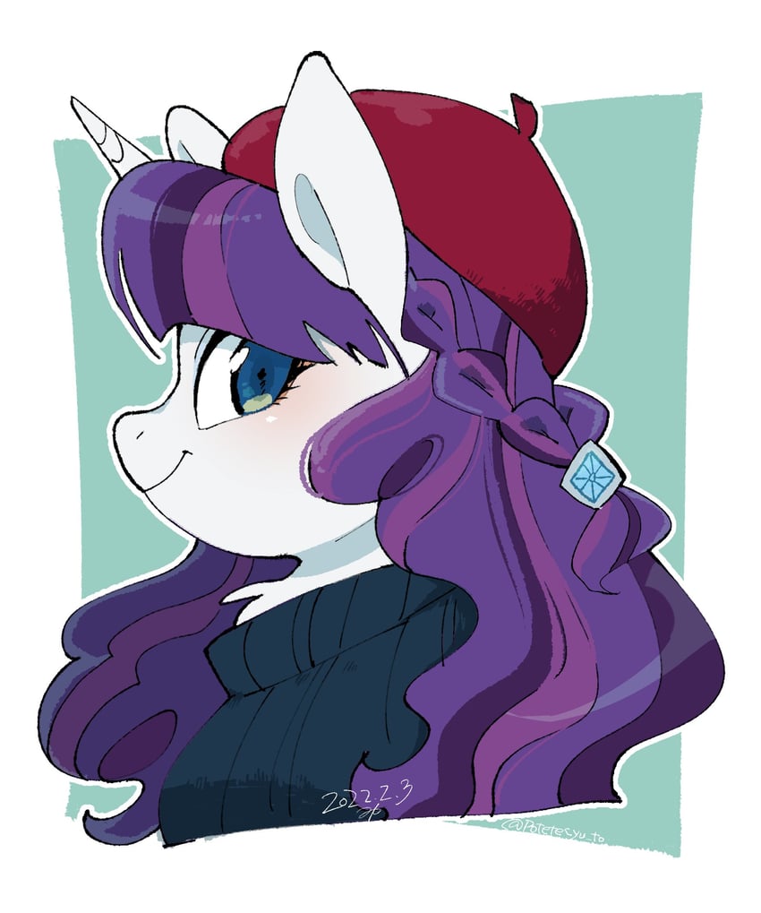 rarity (my little pony and 1 more) drawn by mamechi_(potetecyu_to)