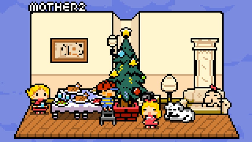 ness, doseisan, tracy, king, and ness's mother (mother and 1 more) drawn by wanpaku_pixels