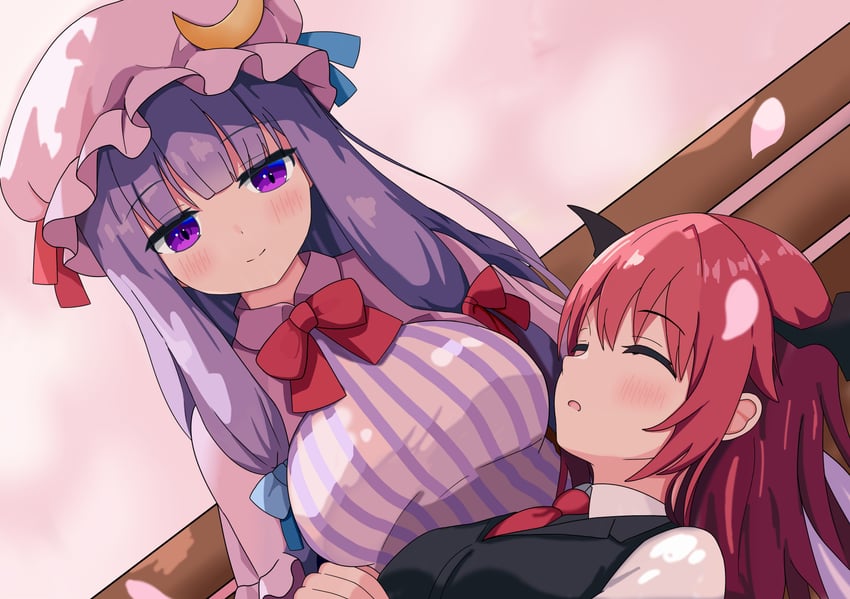 patchouli knowledge and koakuma (touhou) drawn by wang_ze_ji_bu_er_hua