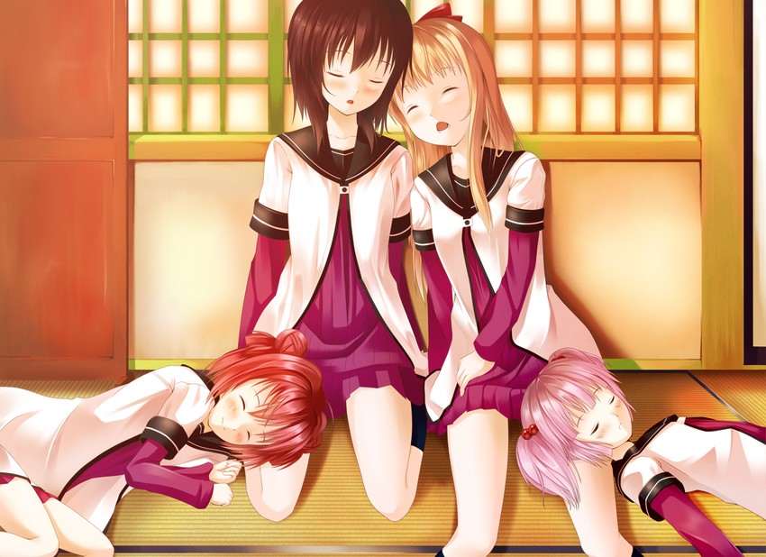 toshinou kyouko, akaza akari, funami yui, and yoshikawa chinatsu (yuruyuri) drawn by furiido_(idobatakaigisho)