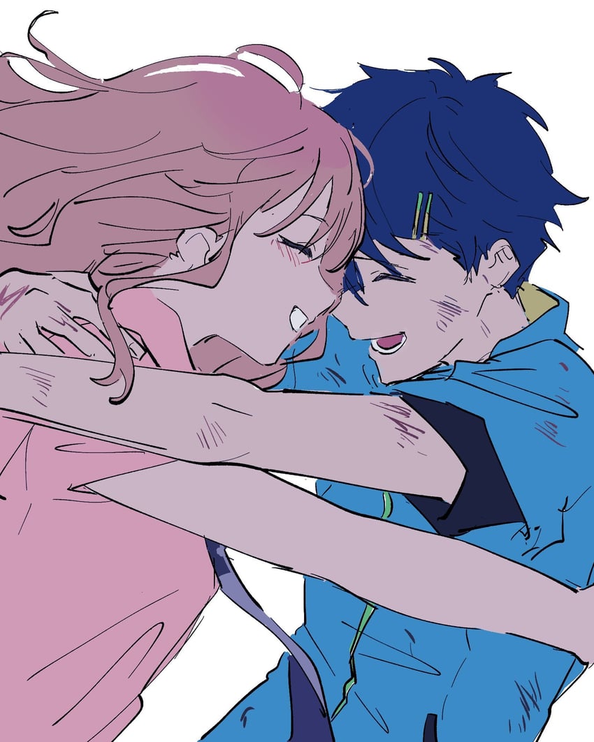 minami yume and asanaka yomogi (gridman universe) drawn by himagosan