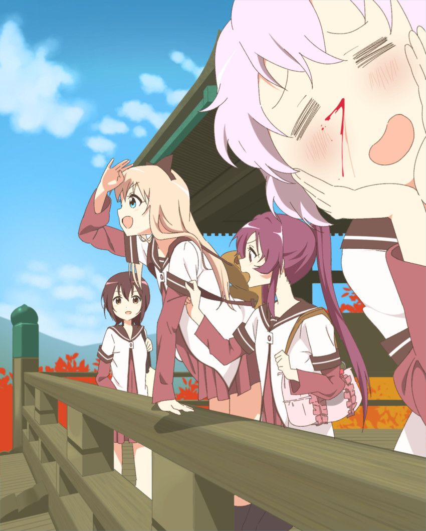 toshinou kyouko, funami yui, sugiura ayano, and ikeda chitose (yuruyuri) drawn by etyaduke