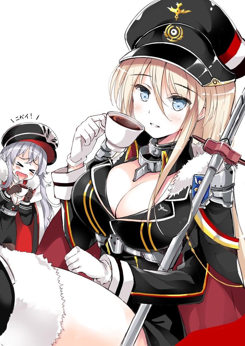 bismarck and graf zeppelin (azur lane) drawn by ko~cha
