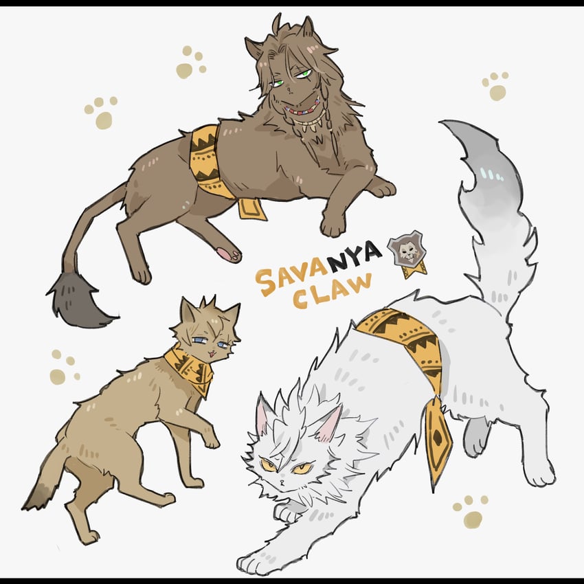 leona kingscholar, ruggie bucchi, and jack howl (twisted wonderland) drawn by awara_kayu
