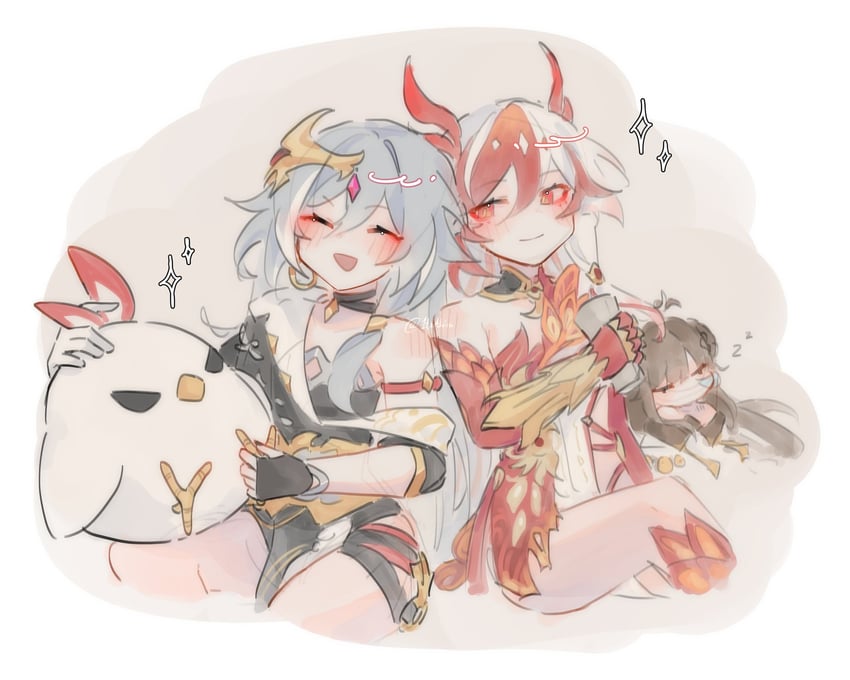 fu hua, herrscher of sentience, jingwei, and book of fuxi (honkai and 1 more) drawn by 1tzakira