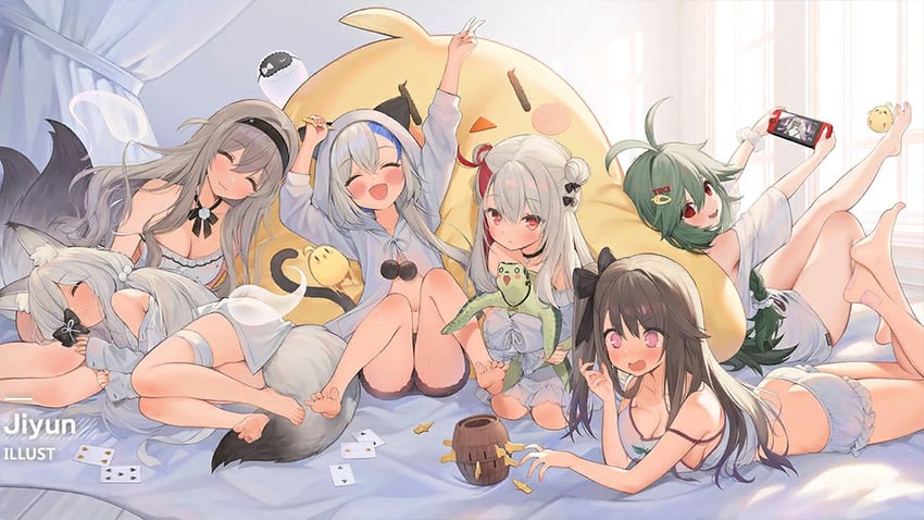 manjuu, pamiat merkuria, kasumi, murmansk, torricelli, and 2 more (azur lane) drawn by byulzzi