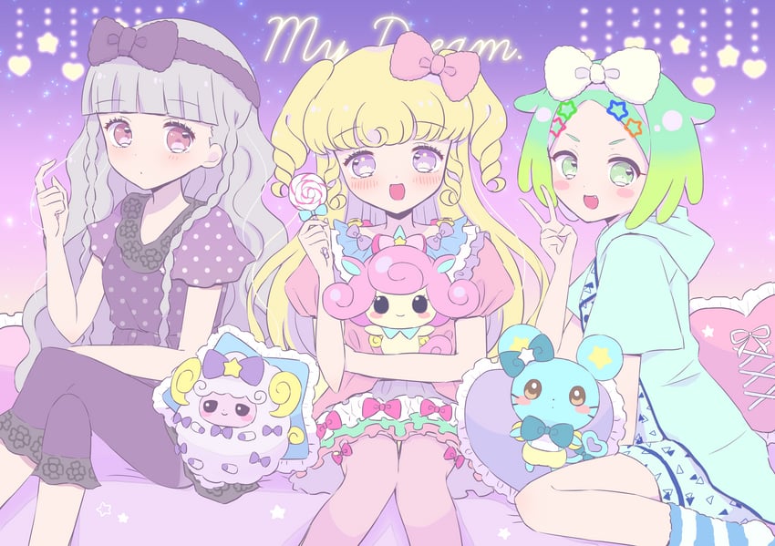 yumekawa yui, nijiiro nino, koda michiru, miichiru, punicorn, and 2 more (pretty series and 2 more) drawn by hoshikuzu_(pinkholic)
