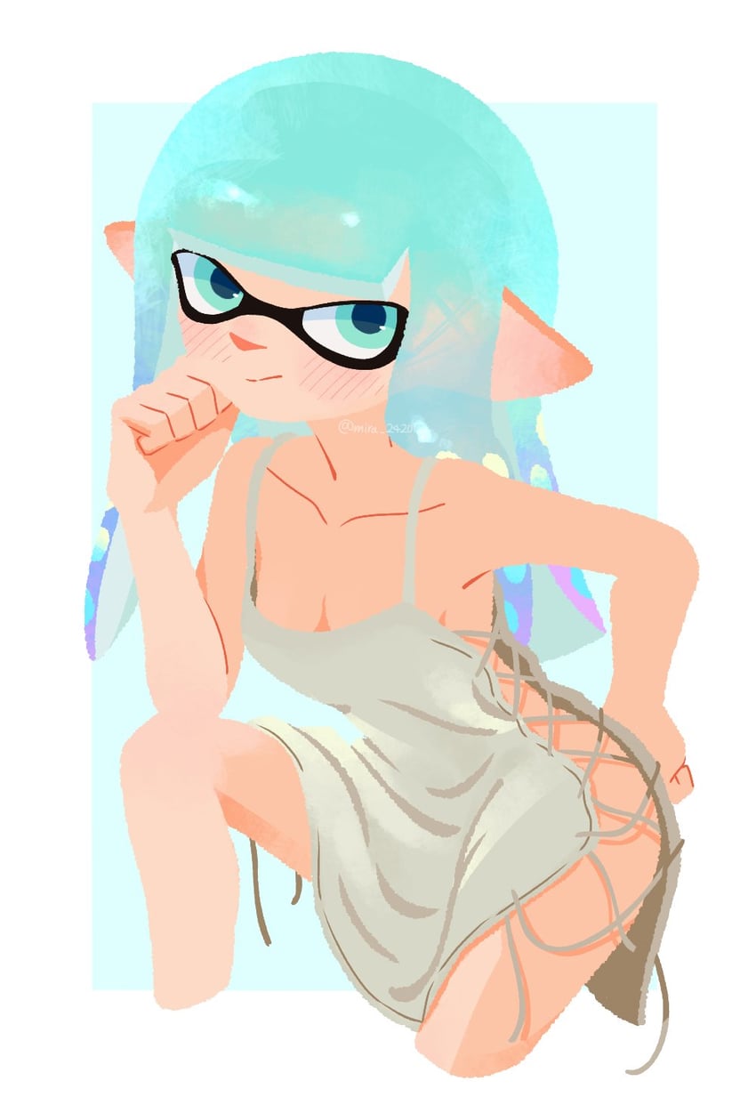 inkling player character and inkling girl (splatoon and 1 more) drawn by mira_2420