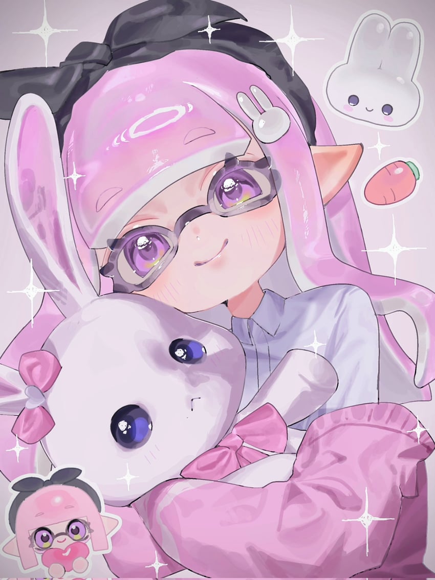 inkling player character and inkling girl (splatoon) drawn by jio_000
