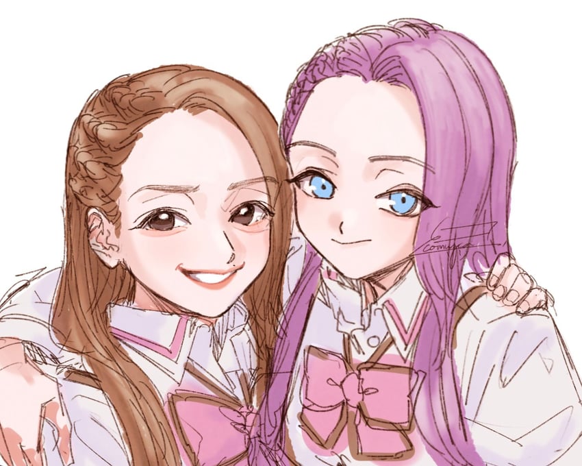 nosaka jacqueline kazane and onose mirai (real life and 1 more) drawn by komuzuka