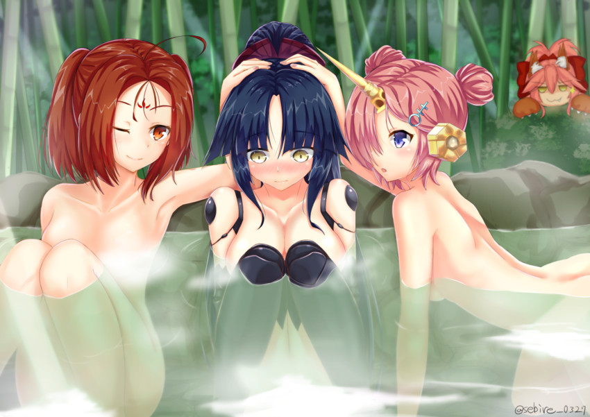 tamamo, tamamo cat, frankenstein's monster, katou danzou, and nezha (fate and 1 more) drawn by sebire