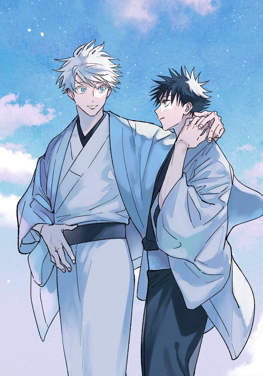 gojou satoru and fushiguro megumi (jujutsu kaisen) drawn by pipikeke