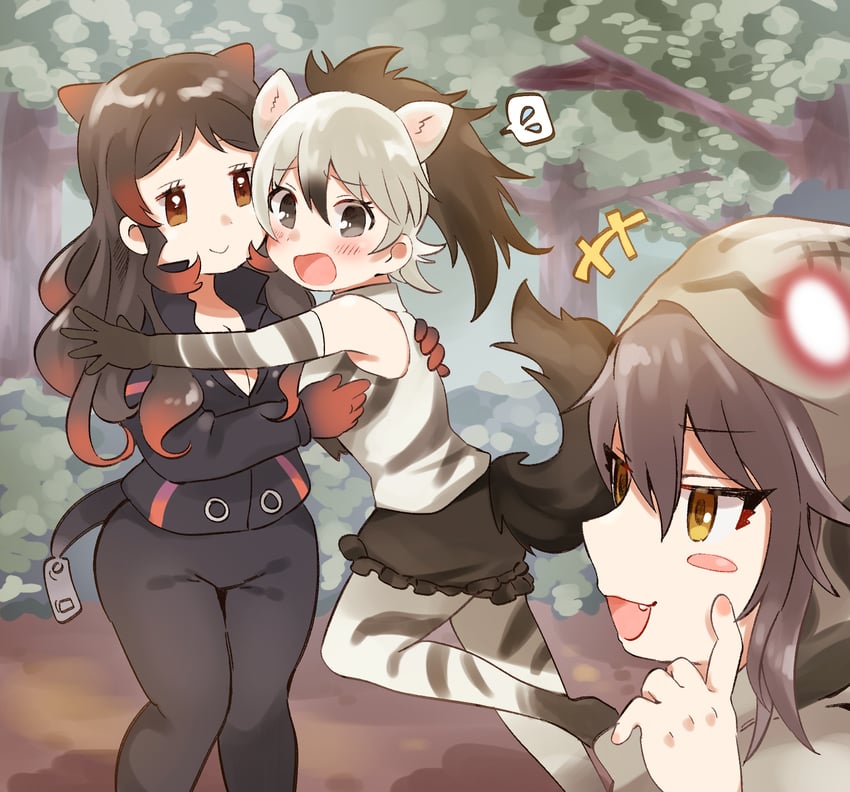 hippopotamus, aardwolf, and okinawa habu (kemono friends) drawn by suicchonsuisui