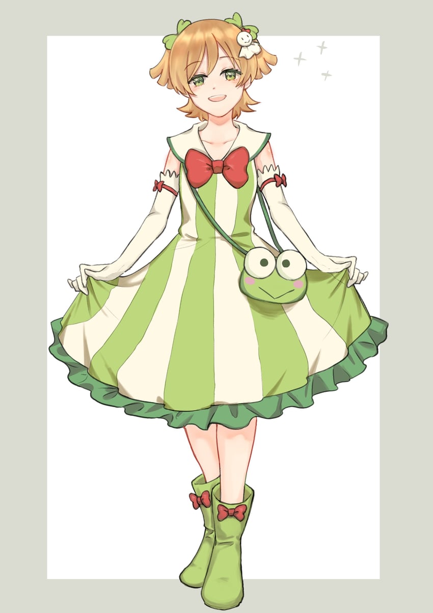 daiba nana and hasunoue keroppi (sanrio and 2 more) drawn by mabing