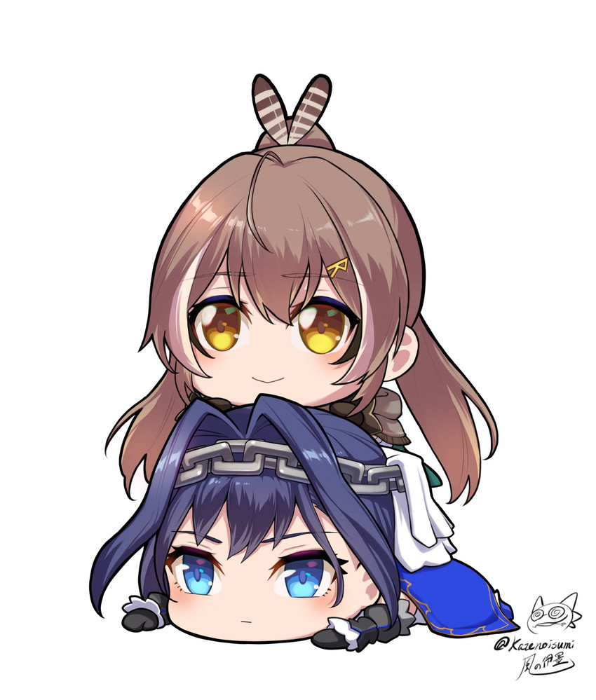 ouro kronii and nanashi mumei (hololive and 1 more) drawn by kazenoisumi