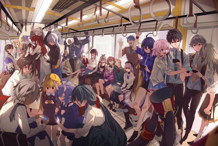 trailblazer, stelle, kafka, march 7th, caelus, and 27 more (honkai and 1 more) drawn by erotipop