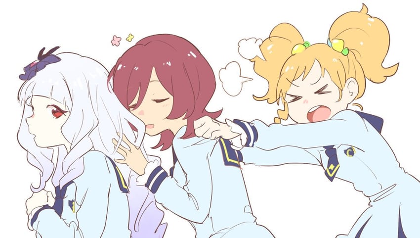 shirogane lily, nikaido yuzu, and ashida yuuri (aikatsu! and 1 more) drawn by shiontaso