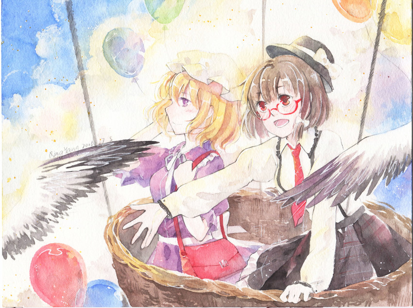 usami renko and maribel hearn (touhou) drawn by qing_yang