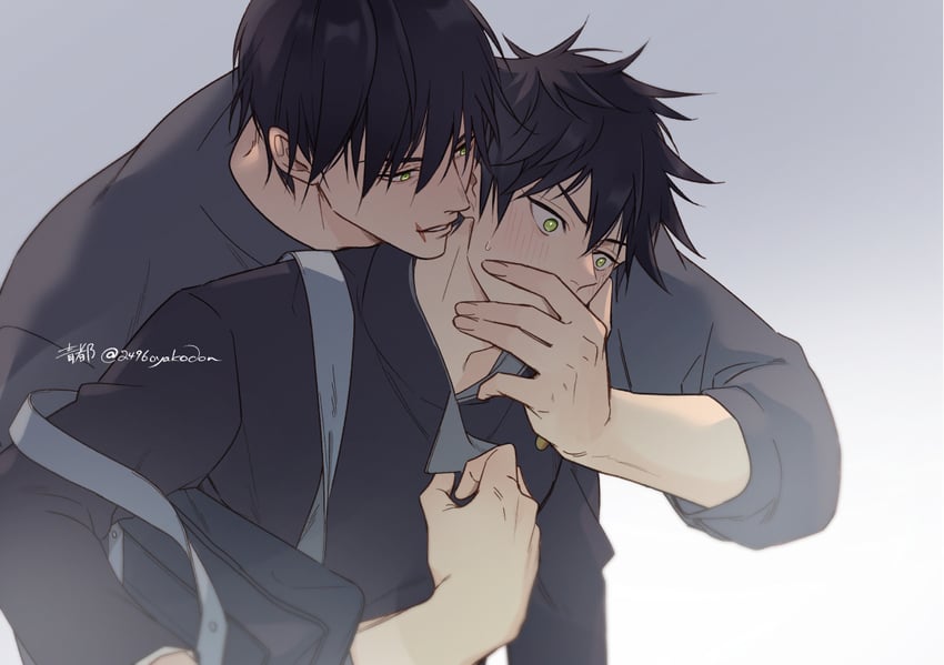 fushiguro megumi and fushiguro touji (jujutsu kaisen) drawn by 2496oyakodon