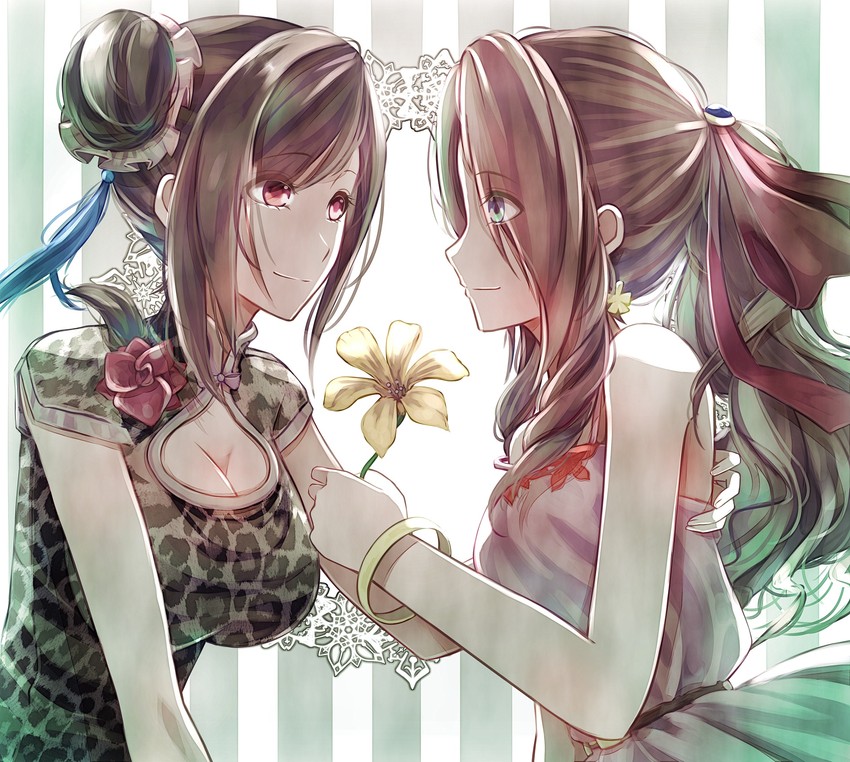 tifa lockhart and aerith gainsborough (final fantasy and 2 more) drawn by mirrorclew