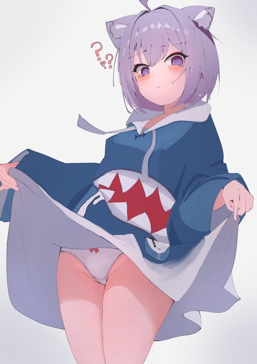 gawr gura and nekomata okayu (hololive and 1 more) drawn by mecha_neruko