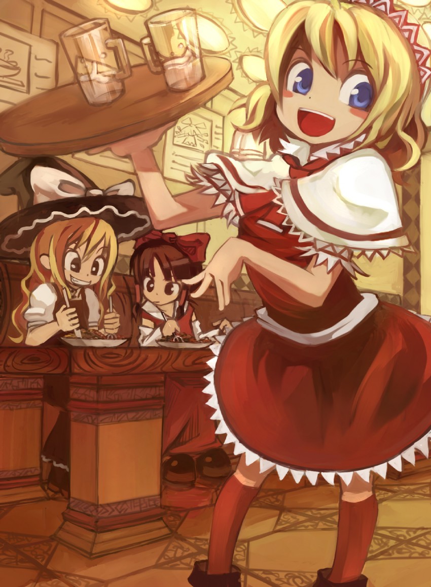 hakurei reimu, kirisame marisa, and alice margatroid (touhou) drawn by yume_rukimi