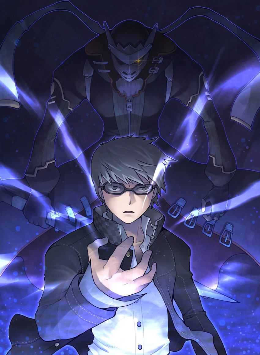narukami yu and izanagi (persona and 1 more) drawn by kurogarasu