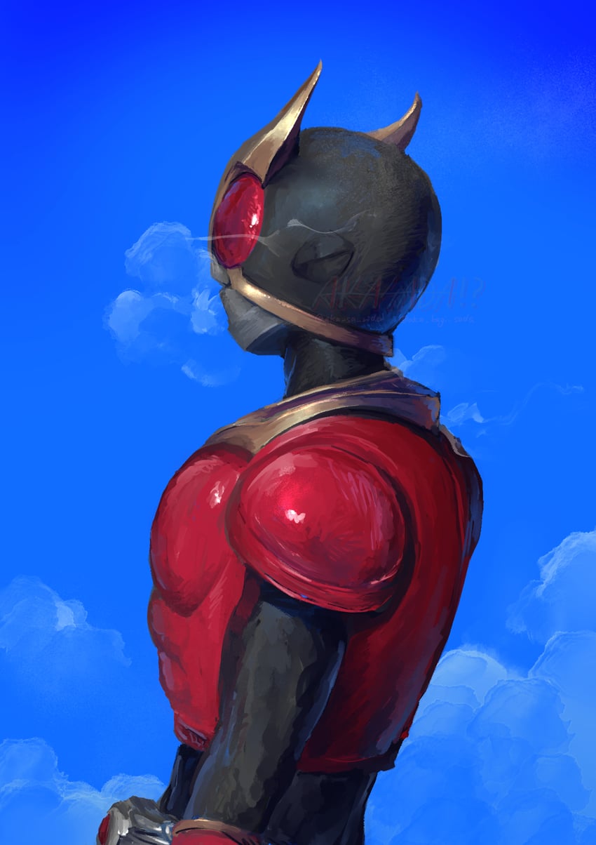 kamen rider kuuga (kamen rider and 1 more) drawn by akasada