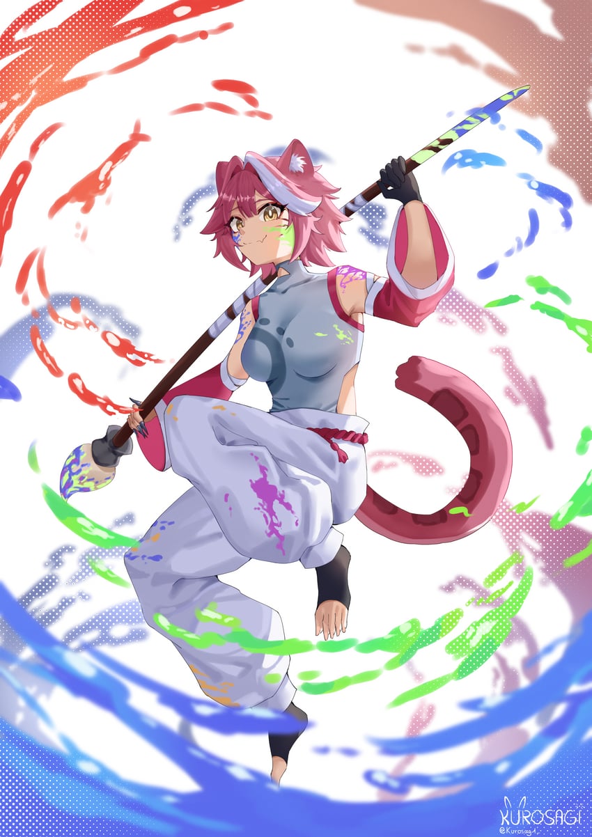 raora panthera (hololive and 1 more) drawn by pyrokuro