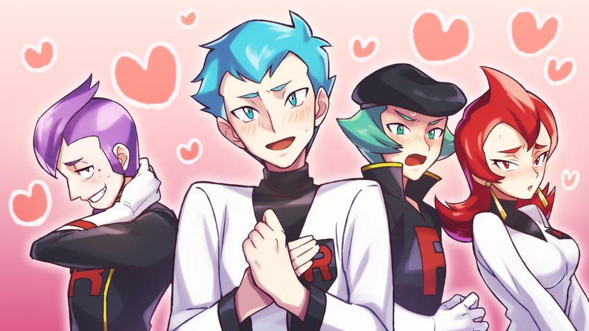 archer, proton, ariana, and petrel (pokemon and 1 more) drawn by momoji_(lobolobo2010)