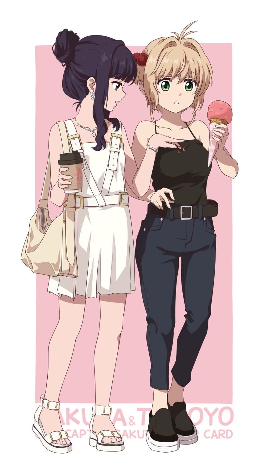 kinomoto sakura and daidouji tomoyo (cardcaptor sakura and 1 more) drawn by laofuzi_dai_bansho
