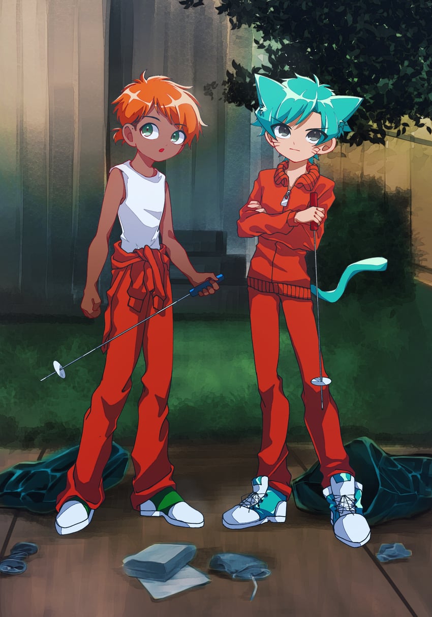 gumball watterson, darwin watterson, and anime groom darwin (the amazing world of gumball) drawn by itasazameart