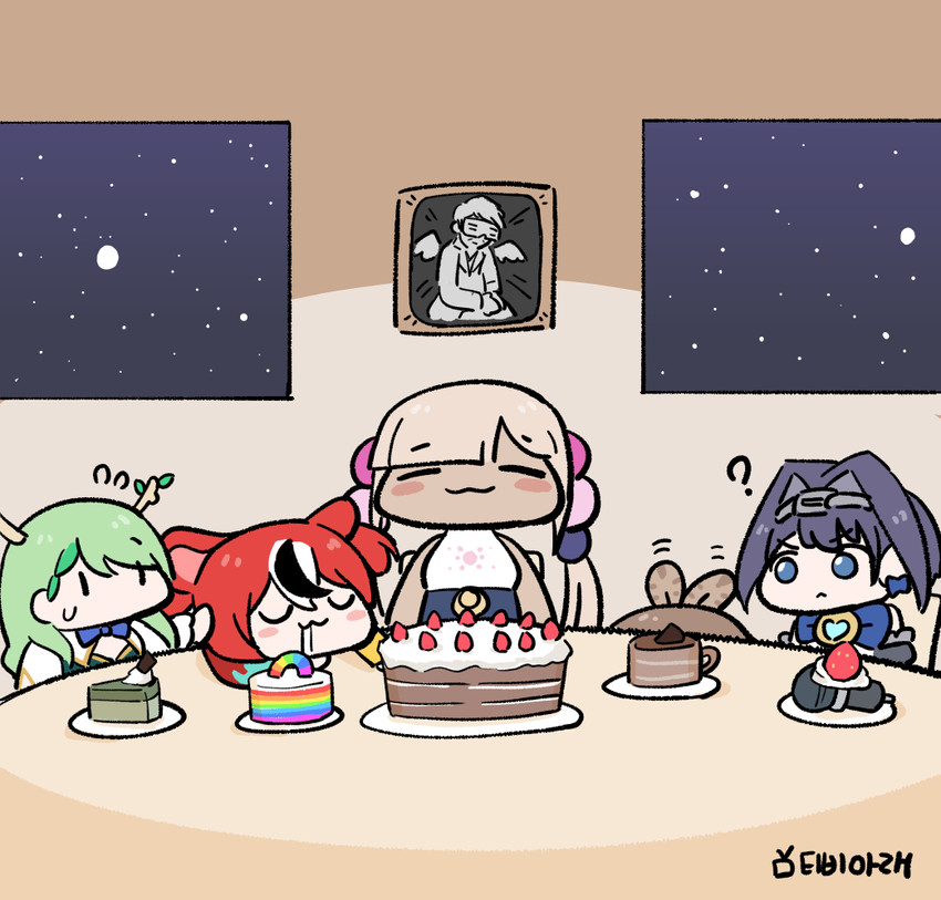 ouro kronii, nanashi mumei, hakos baelz, ceres fauna, tsukumo sana, and 1 more (hololive and 1 more) drawn by underdatv